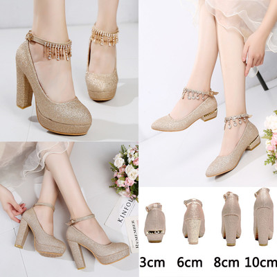 新款金色婚鞋2017新款防水臺(tái)高跟單鞋新娘鞋水鉆香檳色晚宴鞋伴娘婚鞋 岸森圓頭單鞋型號(hào)【價(jià)格 圖片 品牌 報(bào)價(jià)】-蘇寧易購(gòu)富天興鞋帽服飾專營(yíng)店