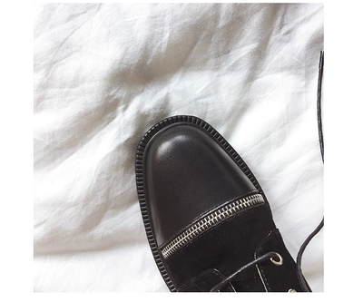 2017秋季新款英倫厚底粗跟馬丁靴子短靴女鞋女靴黑色(羊京+內里羊皮)預售1周 東材馬丁靴型號【價格 圖片 品牌 報價】-蘇寧易購力盾服飾鞋帽專營店